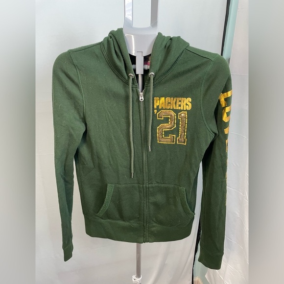 PINK Victoria's Secret Tops - Victoria secret PINK Green Bay Packers Hoodie size medium